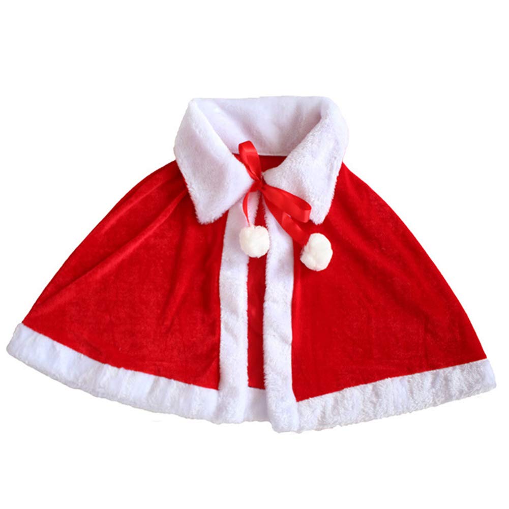 Ymgot Christmas Santa Kids and Santa Claus Poncho Santa Christmas Eve Costume Cloak, Cosplay, Adults, Cape, Outfit, (Children)