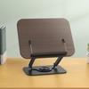 Book Stand Foldable   Book Holder with 360 Degrees  Rotating Base Elastic Clips for Recipe Tablet Laptop