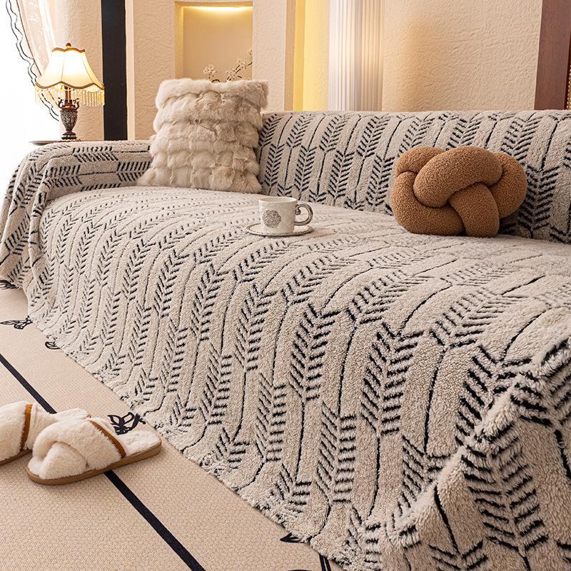 2025 Mode Geometrisch bedrucktes Sofa-Handtuch Multifunktionale Freizeit-Kniedecke für Büro All-Inclusive Weiche Chenille Sofaabdeckung