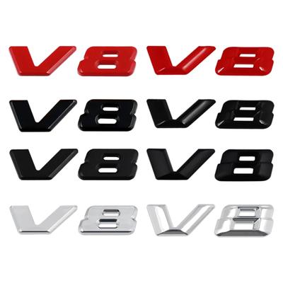 3D Chrome Black V8 Logo Letters Car Fender Emblem Badge Sticker For M/ercedes B/enz A/MG G/L ML SL 500 220 C63 S500 V8 Accessories
