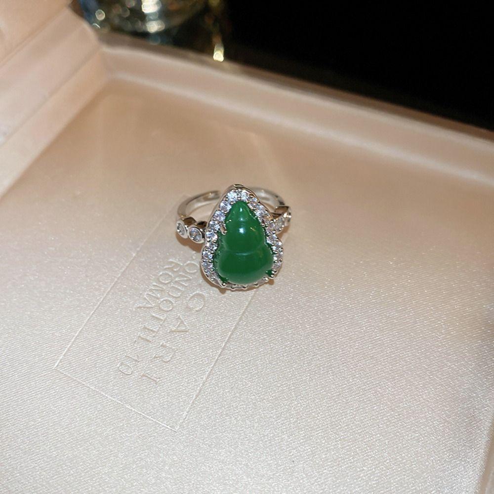 Senior Sense Green Calabash Zircon Necklace Country Tide Collarbone Chain  Women