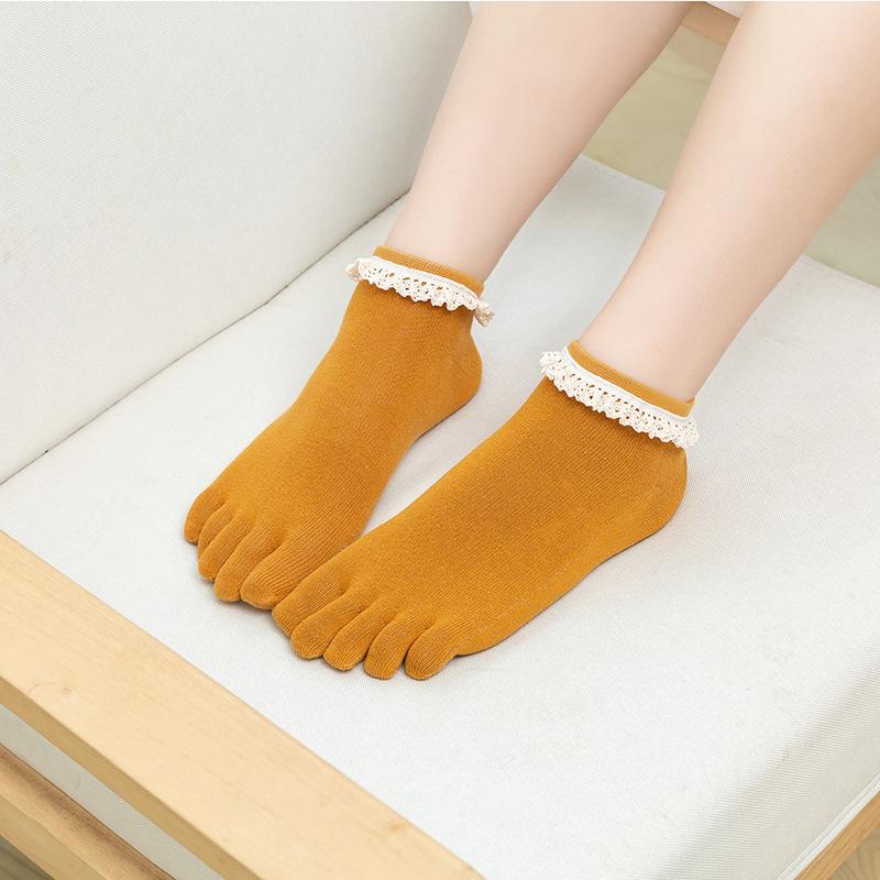 Socks For Women Five Finger Socks Female Sock Solid Color 5 Toe Sock Slippers Girls Lady Harajuku Sweat-absorbing Cotton Socks