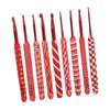 9pcs Crochet Hooks Differentiable Sizes Red Handle Ergonomic Grip Aluminum Material Knitting