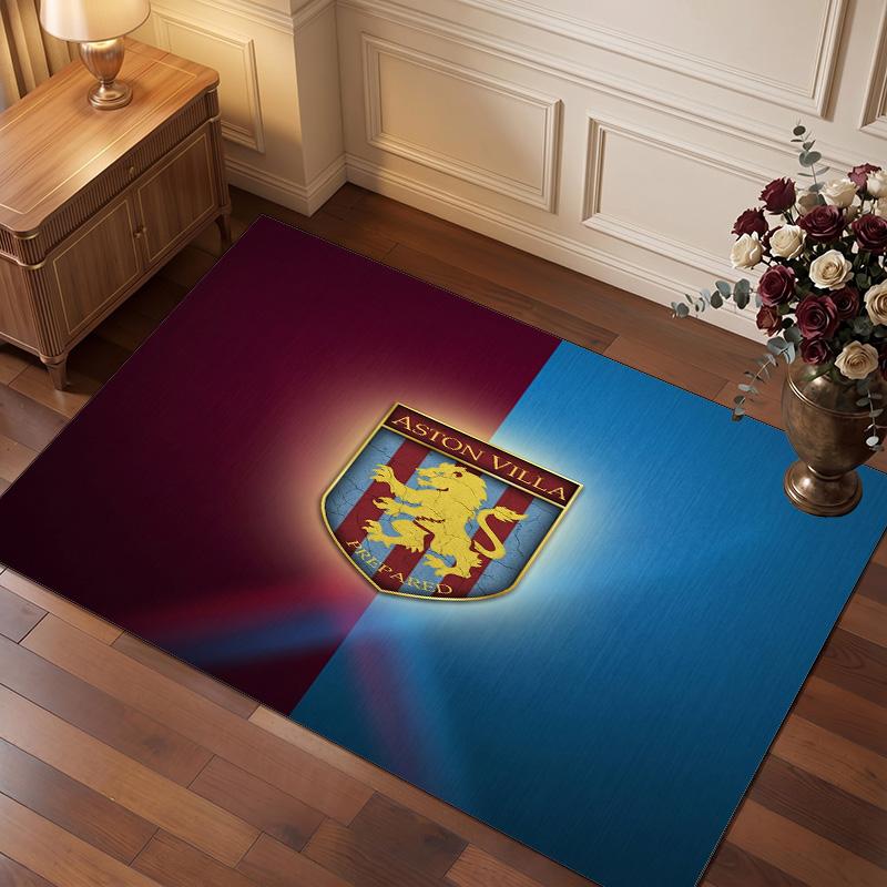 Tappeto in Velluto di Cristallo con Stampa Calcio Aston Villa, Comodo Assorbente d'Acqua Antiscivolo Tappeto per Pavimenti Interni