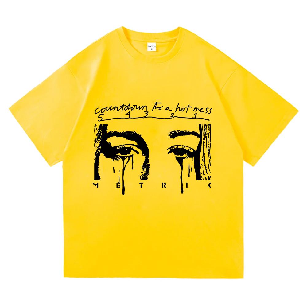 

METRIC Victim of Luck Tshirts Female Short Sleeve Cotton Summer T-shirt Unisex Streetwear Singer Design Graphic Print Merch Tee 2XL