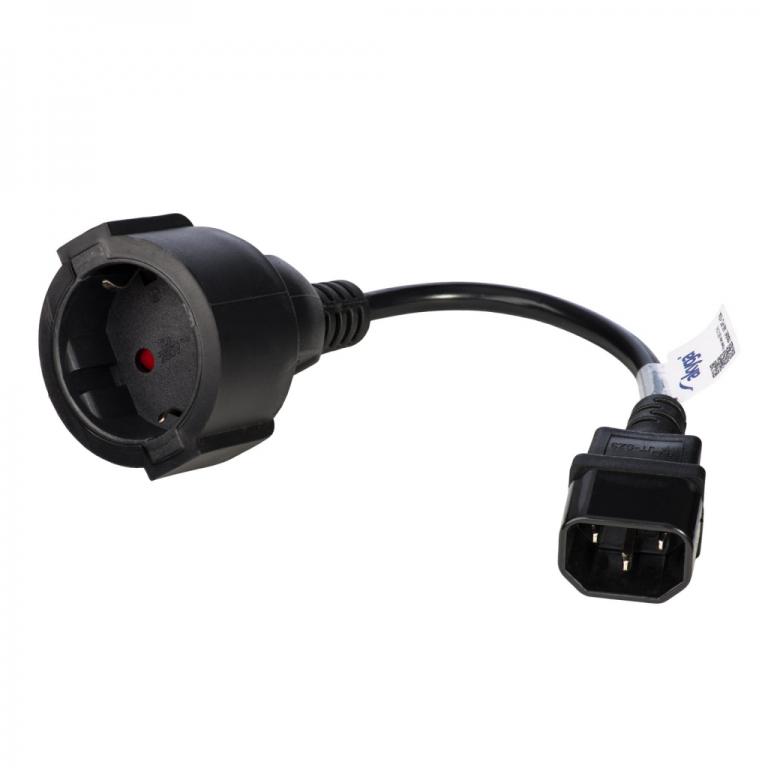 Kabel zasilający Akyga AK-PC-10A IEC C14 CEE 7/4 250V/50Hz 0,15m