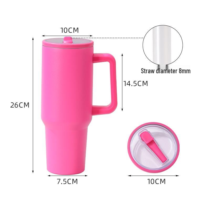 40oz Bärbar Rostfri Dubbelväggig Ismugg med Sugrör - Stor Kapacitet & Isolerad.