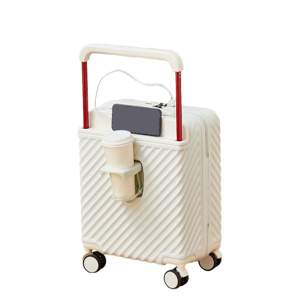 Manatsulife XBM09 Koffert med Bred Stor med Drikke USB og Perfekt for Forretninger Studier og Andre Yrker XS Koffert, Håndbagasjehåndtak,