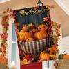 Festive Thanksgiving Garden Flag:Double-sided Porch Decoration with Pumpkins, Leaves, and 'Welcome' Text