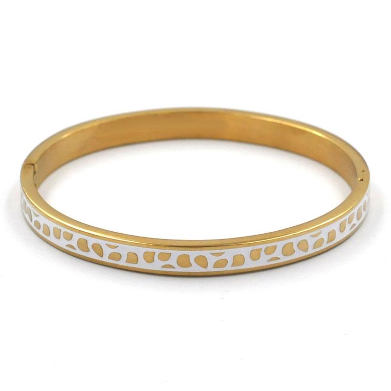 Geometry Jewelry Black Blue Enamel Bangles & Bracelets for Women Charm Bangles Stainless Steel Rose Gold Color Bangles