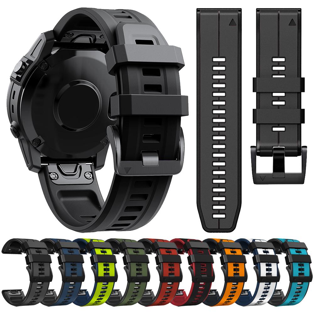 För Fenix 7 7X 6 6X 5 5X Plus Armband, Mk2 Mk2i Sport Silikonklockarmband För Garmin Epix Gen 2/MARQ/Descent G1 Solar/FR 965 955