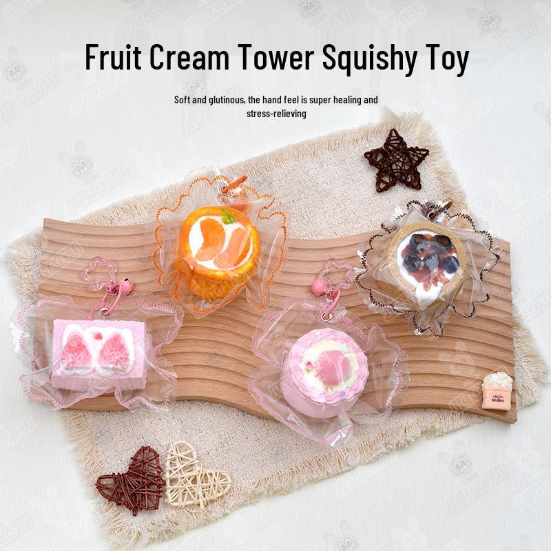 Food-Grade Silicone Dessert Simulation Squeeze Toy with Bell - Slow Rebound Decompression Toy