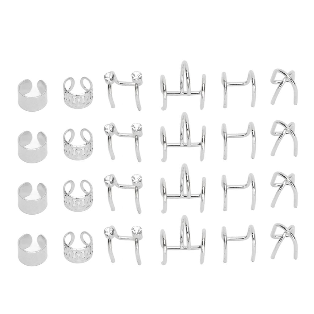 24Pcs Viking Bart Perlen Rohr Clamp Kit Männer Antike Nordischen Vikings Runen Perle DIY Dekoration Silber