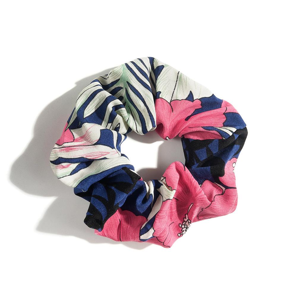 Leopard Print Hair Band Bohemian Large Intestine Band Small Fresh Commuter Rubber Band Flower Print Head Band Head Rope