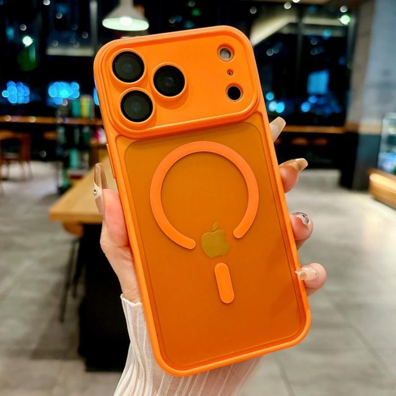 New Orange 17 pro max Phone Case for iPhone 17 AIR 17 PRO Max Magnetic Translucent Matte Camera Glass Film Protect Magsafe Cover