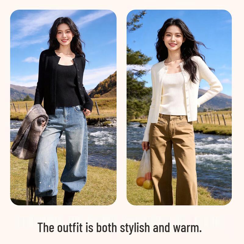 Baleno Women's Knit Cardigan & Camisole Two-Piece Set