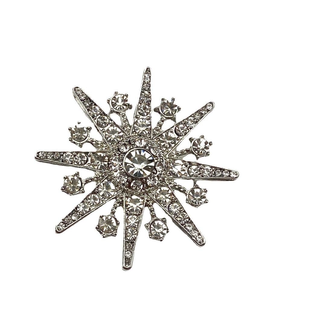 Gedi Star Brooch: Japanese & Korean Eight-Pointed Diamond Snowflake Pin for Women