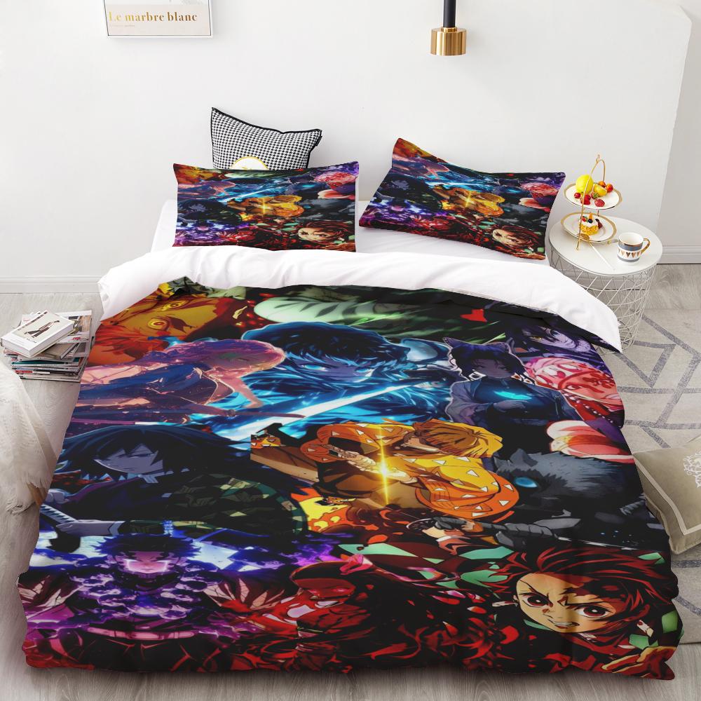 Duvet Cover Kamado Nezuko Demon Slayer Bedding Set Set Single Twin Full Queen Size Kids Girl Boys Gift Queen/King comfortable