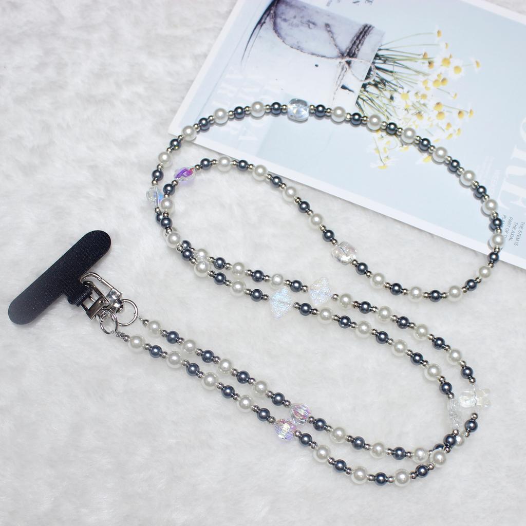 120cm Transparent Beads Phone Strap Crossbody Chain Phone Lanyard