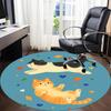 1PC Cats Pets Pattern Office Round Area Rug, Mat Suitable For Office, Under Office Chairs Bedroom Living Room Home Decor, Room Deco