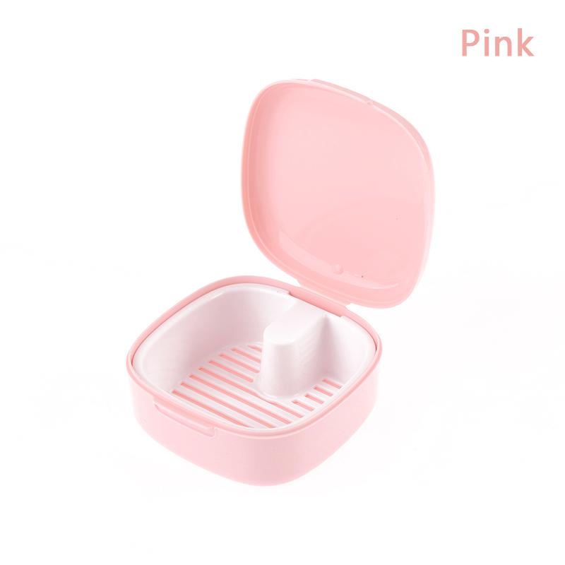 

1 шт. Портативный ящик для хранения зубных протезов, замачивание зубов, небольшой и портативный ящик для хранения зубных брекетов и ретейнеров, невидимое хранение розовый