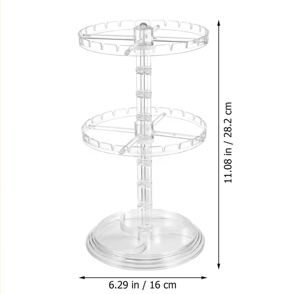 1pc Double Layered Rotating Jewelry Rack, Transparent Tree Shaped Jewelry Display Rack, Earring and Necklace Storage Rack