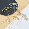 Beadable Alloy Arch Hair Pin Blanks Multiple Bead Mounts 3 Colors for DIY Hanfu Hair Accessories Making