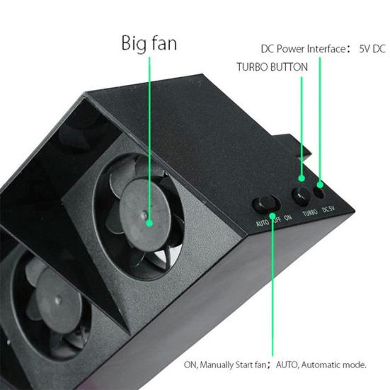 Temperature Control External Cooler Cooling Fan Game Accessories for PS4 Console