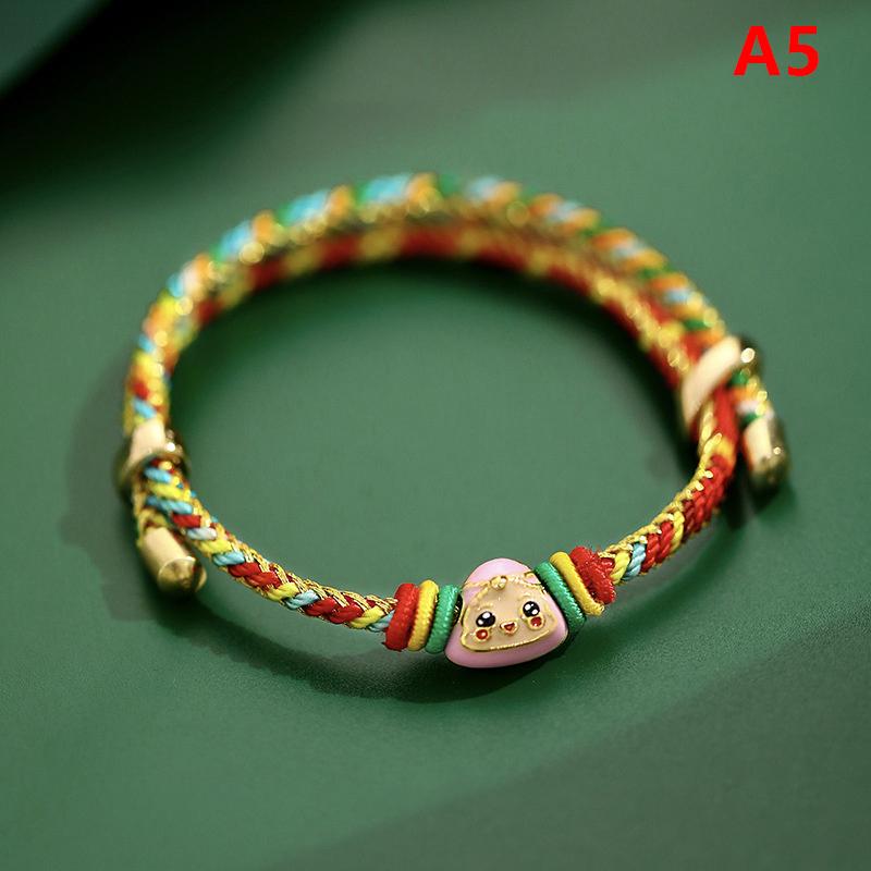 

Chinese Traditional Ethnic Style Colorful Rope Alloy Hand-Woven Colorful Thread Children S Baby Adult Red Rope Bracelet A5