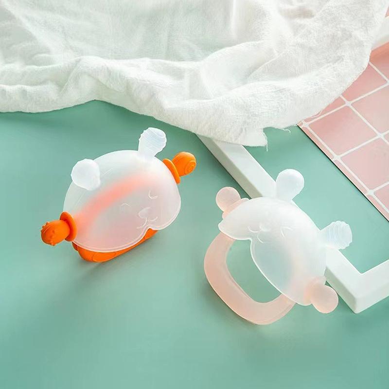 Jucării cu tije de măcinat pentru copii 0-3 ani, fabricate din silicon anti-lipire cu inel gingival pentru bebeluși din silicon tip ciupercă