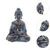 Buddha Sculpture Resin Figurine Solar Power Desktop Ornament Housewarming Gift Art Craft Religious