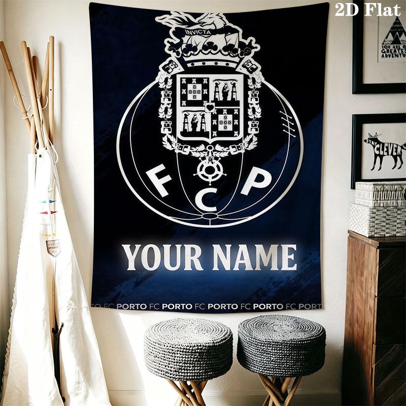 Custom Fc Porto Wall Hanging Printed Fabric Blanket Decorative Tapestries for Bedroom Living Room Home Decor