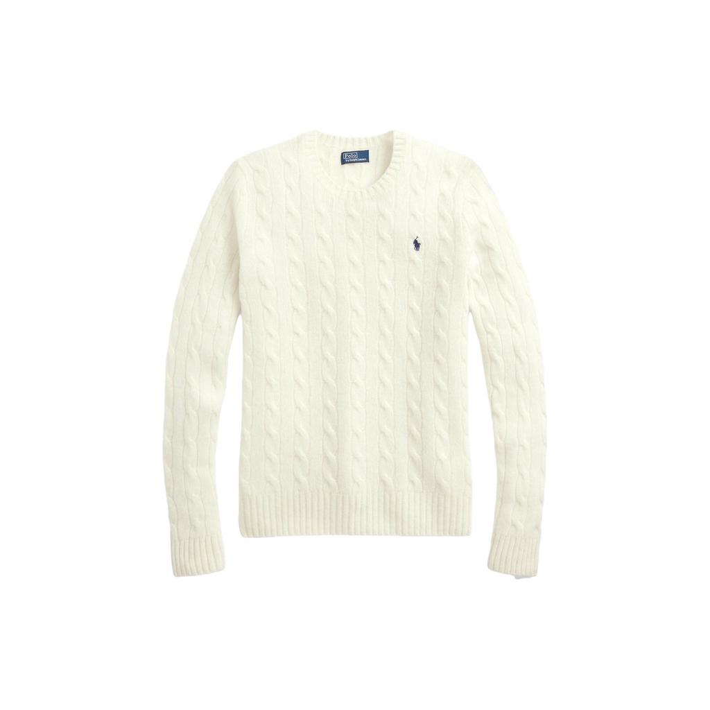Polo Ralph Lauren Logo Embroidered Crew Neck Sweater Women sweater Off-White 211910421-001