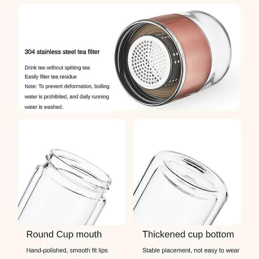 Infusifie Tea Infuser, Double-Wall Glass Tea Infuser with Stainless Steel Filter