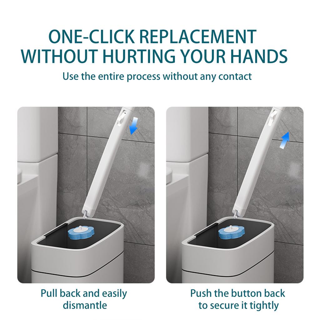 Cleaning Brush Set with 36 Refill Heads and Holder Bathroom Toilet Bowl Cleaner Wand with Long Handle for Deep Cleansing