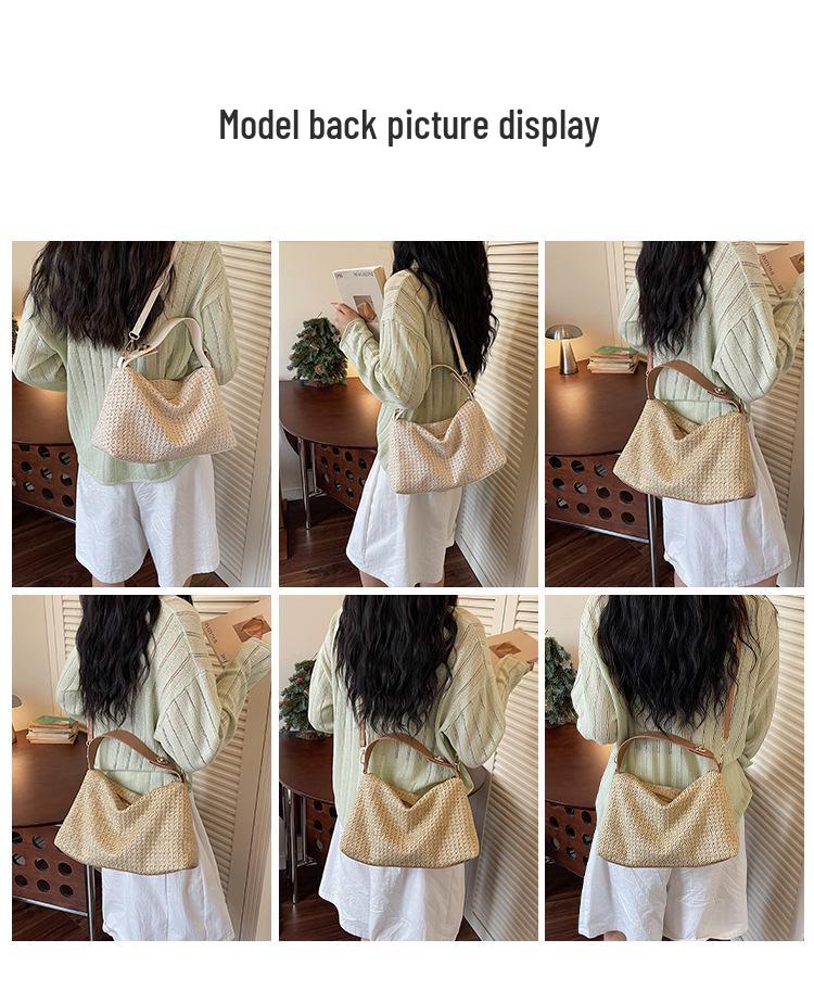 2026 Summer Straw Woven Underarm Bag: Casual Single Shoulder Beach Tote