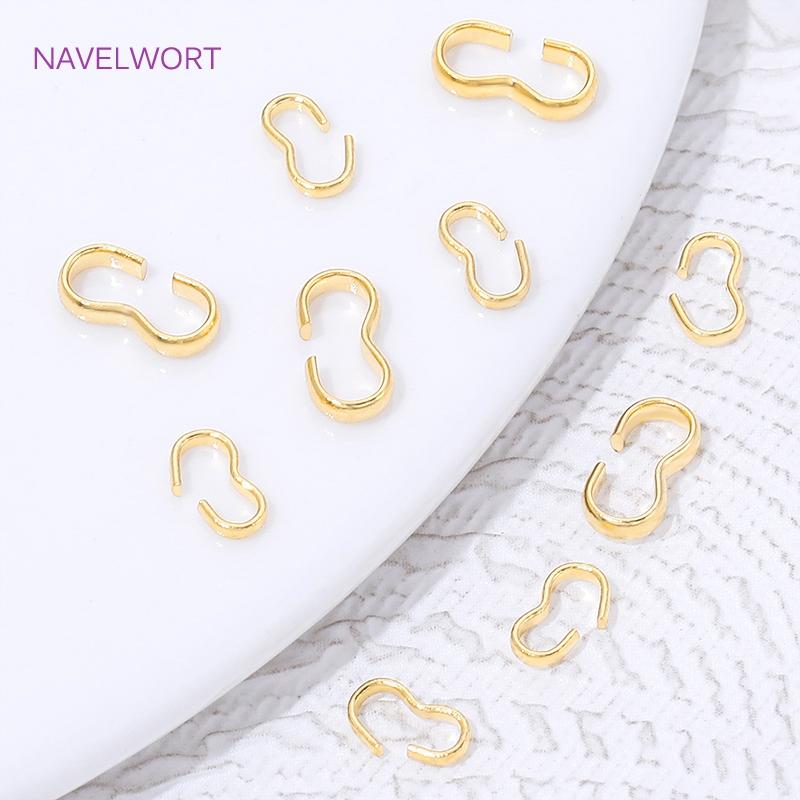 50Pcs 18K Gold Plated 3 Shape Clasps Connectors For Jewelry Making,Brass Connectors Clasps,DIY BraceletsMaking Accessories