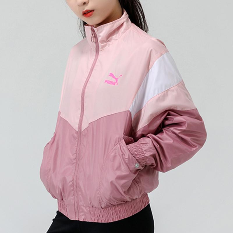 Puma Modern Sports Tfs Full-Zip Color Block Woven Retro Sports Jacket Women Jacket Pink Purple 599154-16