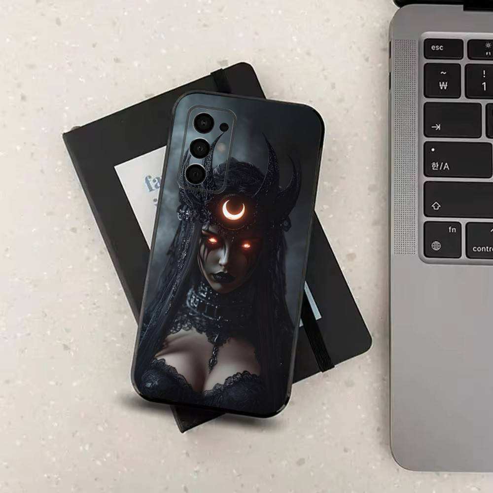 Gothic Art Witch Case For Samsung Galaxy A73,52,71,53,32,72,41,J7,22,Note,31,8,9,Soft Black Silicone Cover