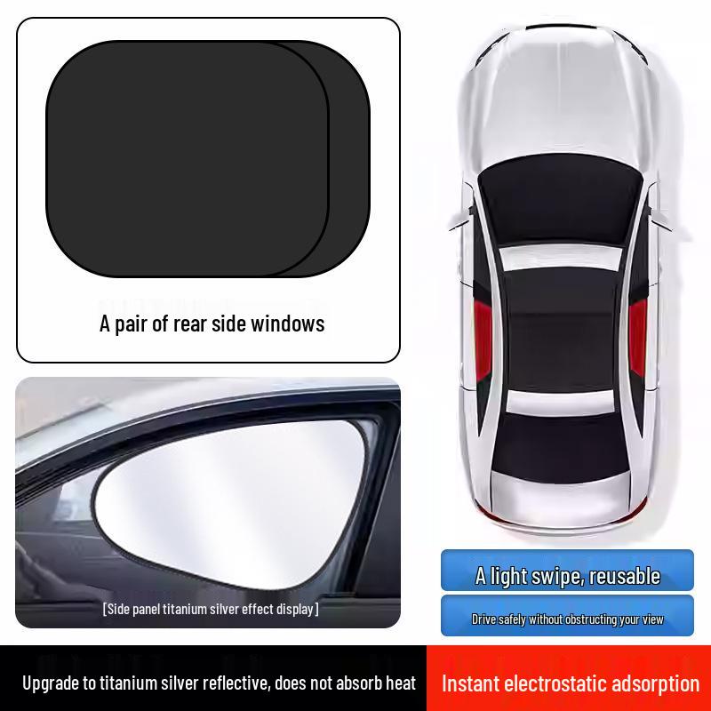 Magnetic Car Side Sunshade: UV Protection, Heat Insulation, Clear View Sunshade Curtain