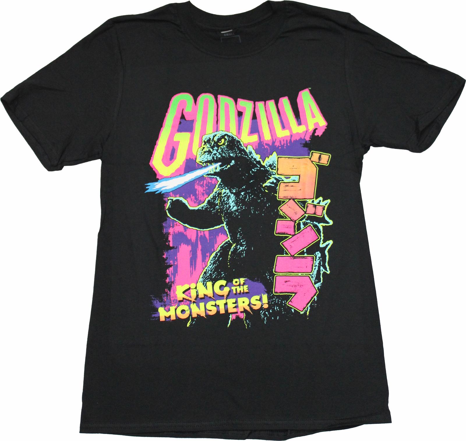 Godzilla New Adult T-Shirt - King of Monsters Neon Style XXL