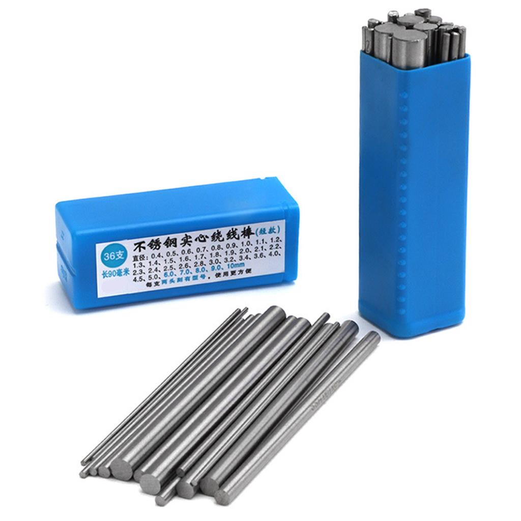 36Pcs Stainless Steel Solid Wire Wrapping Rods Jewelry Making Tool Wire Shaping Rods Stainless Steel Mandrel for Jewelry