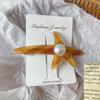 High Quality Starfish Pearl Spring Clip Simple Temperament Acetate Hairpin Star  Top Clip Side Clip Women's Hair Accessories