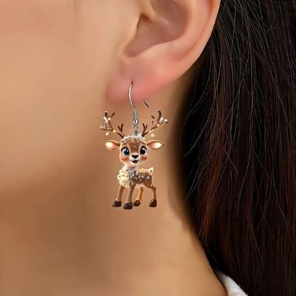 Deer Shape Xmas Tree Ornament Acrylic Reindeer Ornament Fashion Christmas Decoration  New Years