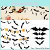 Halloween 3D Fledermaus Aufkleber Dekoration 12er Pack PVC Fledermaus Aufkleber für Spukhaus Deko
