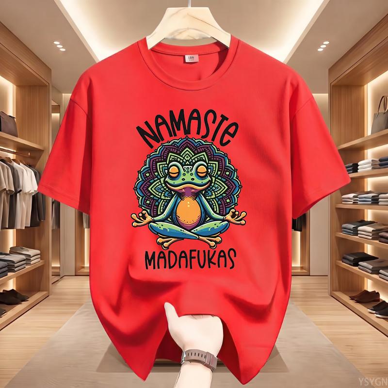 Funny Yoga T Shirt Frog Self Care Tshirt Short Sleeve Positive Cottagecore Namaste Tee Unisex Unisex Unisexs Clothes Streetwear