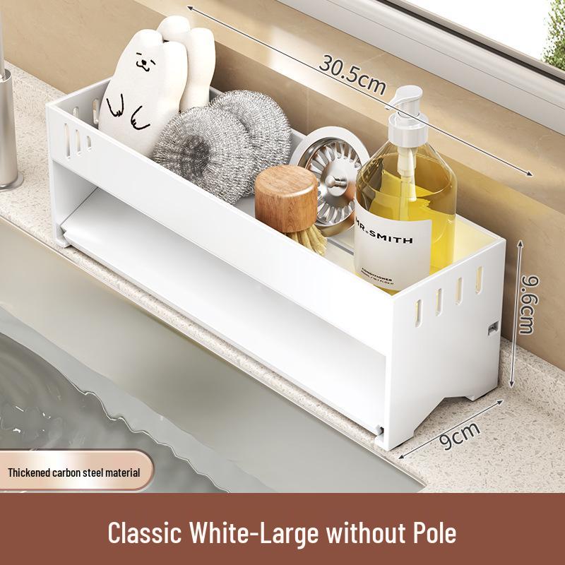 Multifunctional Kitchen Organizer for Dishcloths, Scouring Pads, Sponges, and Steel Wool Storage.