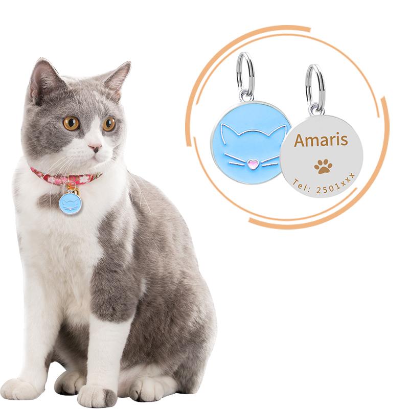 Personalized Pet Collar Free Engraved Name Tel ID Tags Customized Pet Necklace For Cats Dog Tag kitten Accessories Anti-lost