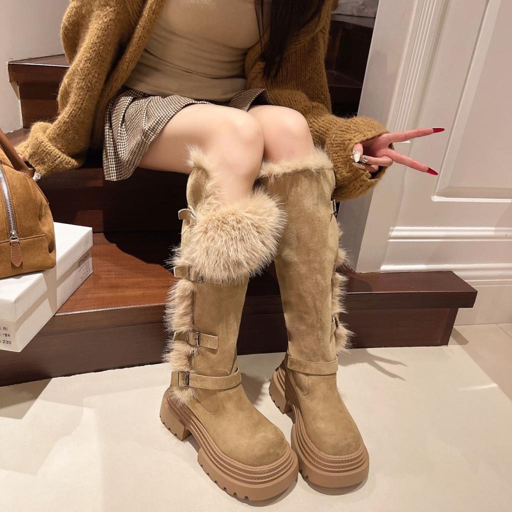 Damen Übergröße weich elastisch Winter warm kalt gefüttert Schneestiefel rutschfest abriebfest Outdoor Freizeit Sport lange Martin Stiefel