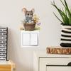 Hand Painted Cartoon Mouse Switch Plate Sticker for Bedroom Living Room Background Wall Decor Removable Decal